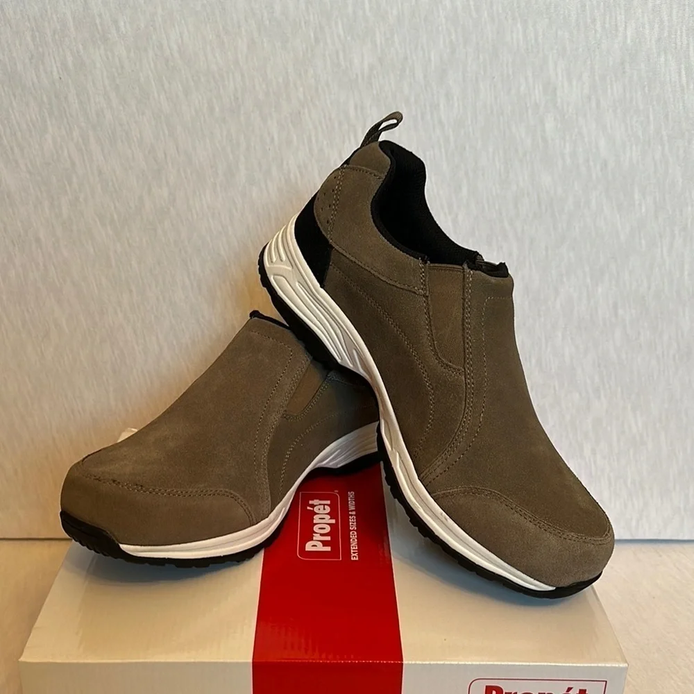Propet NIB Cash Suede Slip On MCX104S Gunsmoke Men Extra Wide Size 11.5 XX (5E)